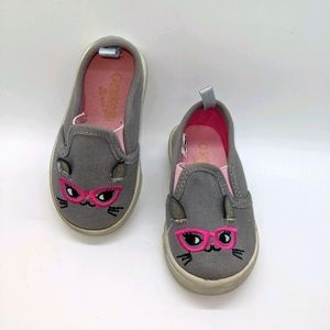 Gray cat eye sneakers